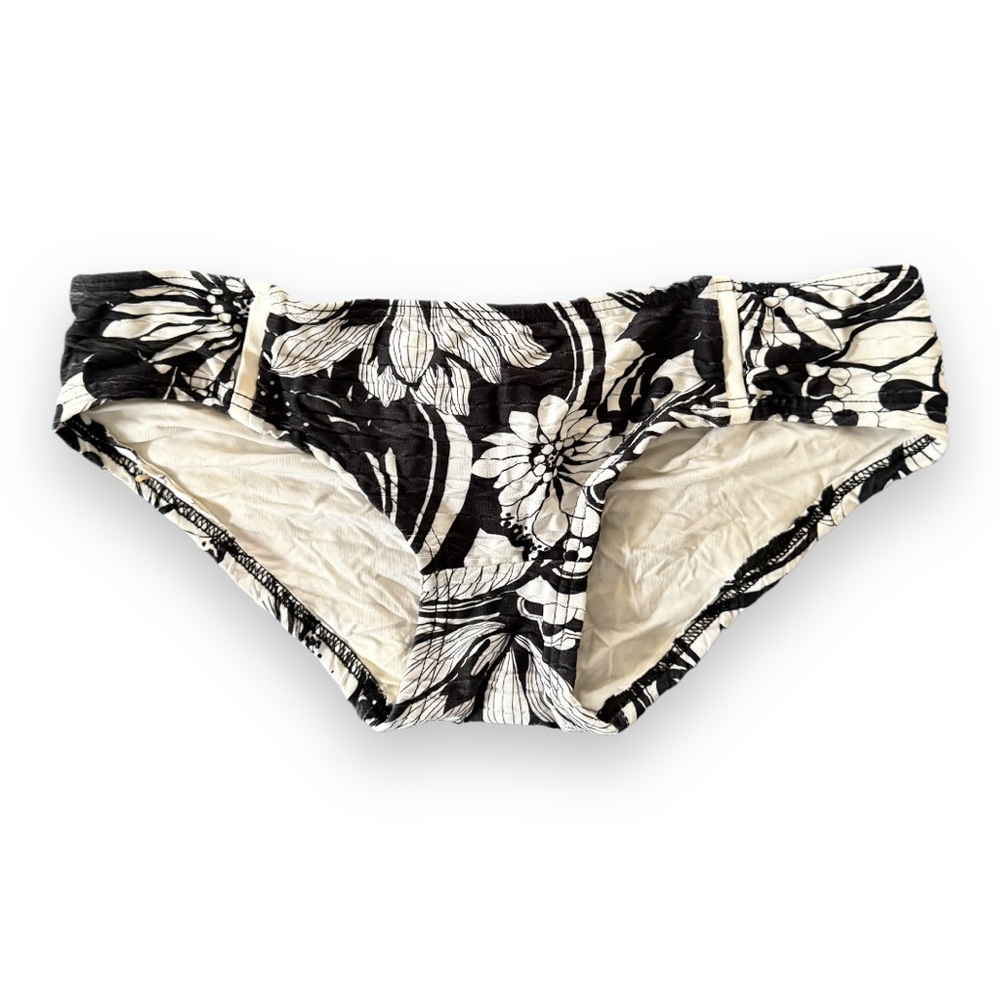 Black and White Floral Bikini Bottoms Sz M